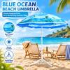 Adult Beach Umbrella with PA++++ Sun Protection, Windproof and Rainproof