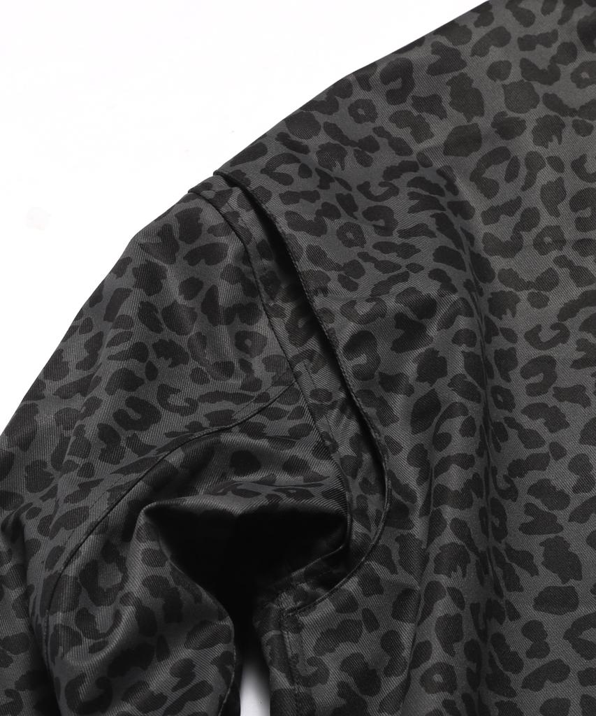 Rockpsycho Leopard Crop Work Jacket Navy
