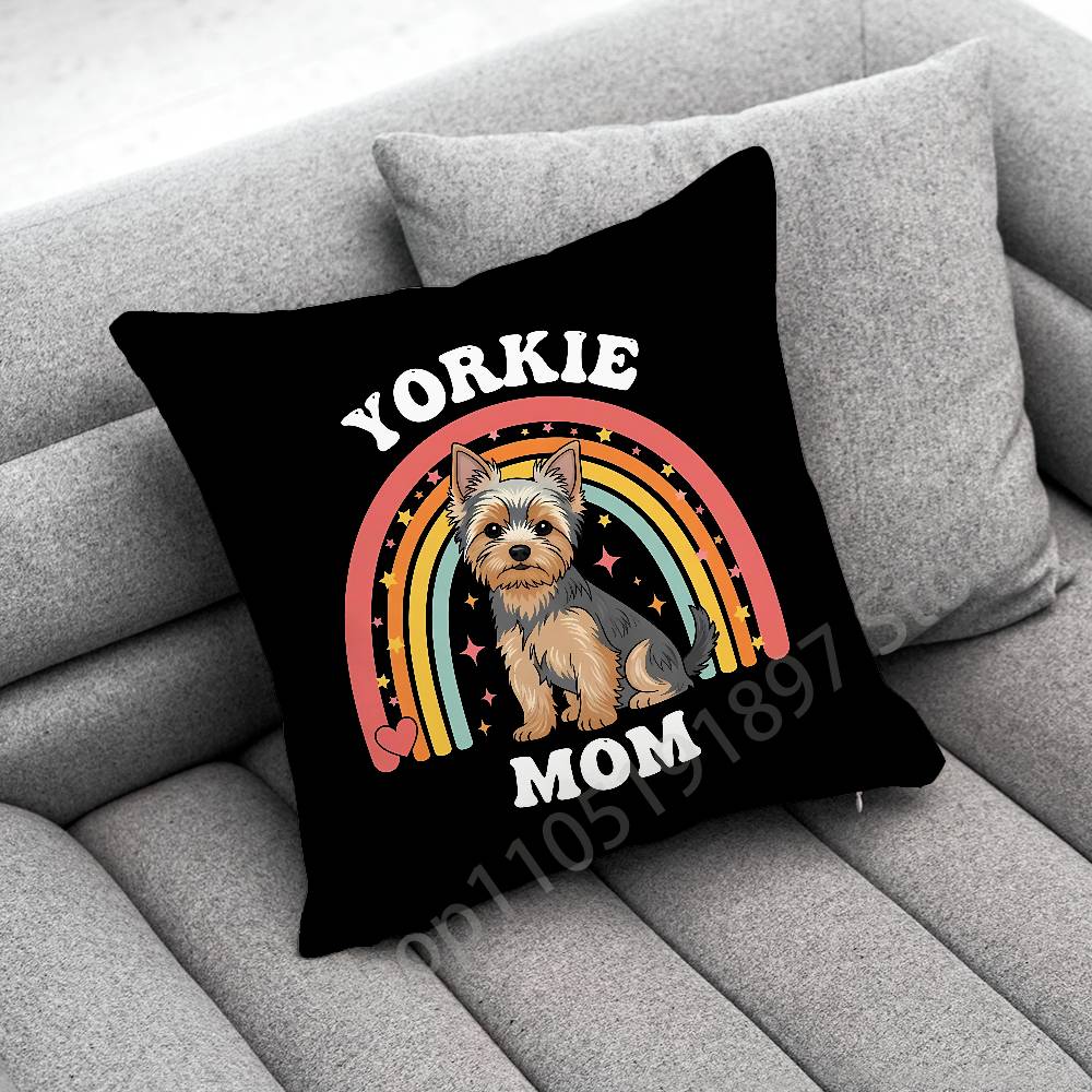 Yorkshire Terrier Dog Puppy Throw Pillow Case For 30x30cm 40x40cm 45x45cm 50x50cm 55x55cm Square Sofa Pillowcase Shell