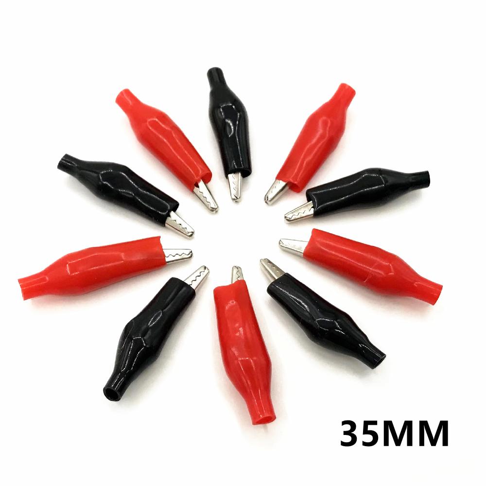 10ks/šarže 28MM Kovová krokodýlí svorka S4 elektrická svorka pro testování sondy Černá červená Dropshipping