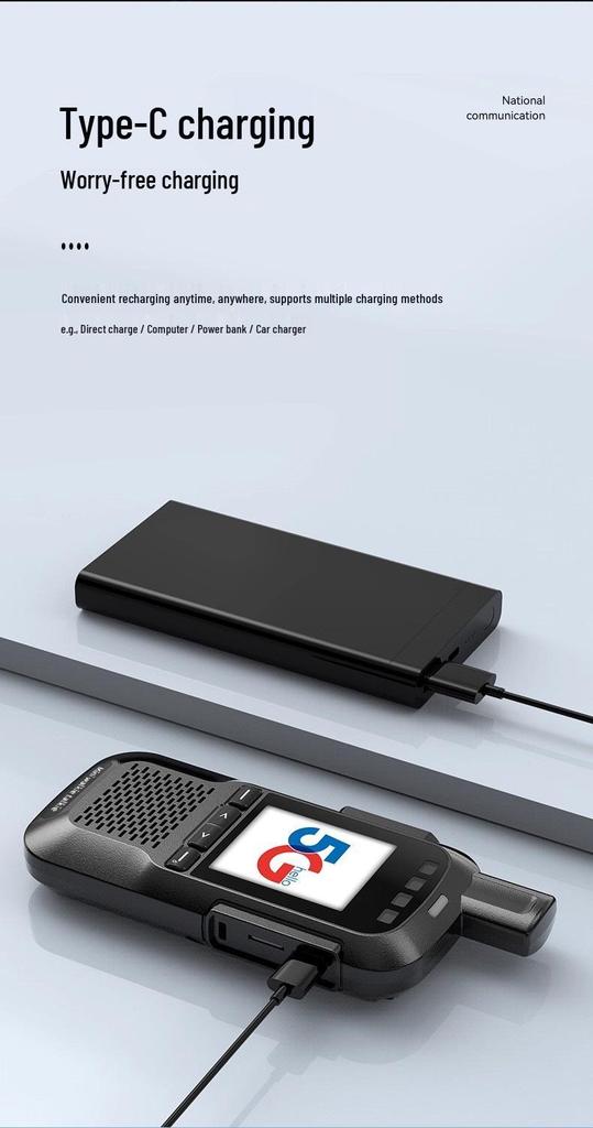X7 Ultra-Thin 5G Walkie-Talkie with 5000 km Range and Flash Light for Outdoor & Fleet Use