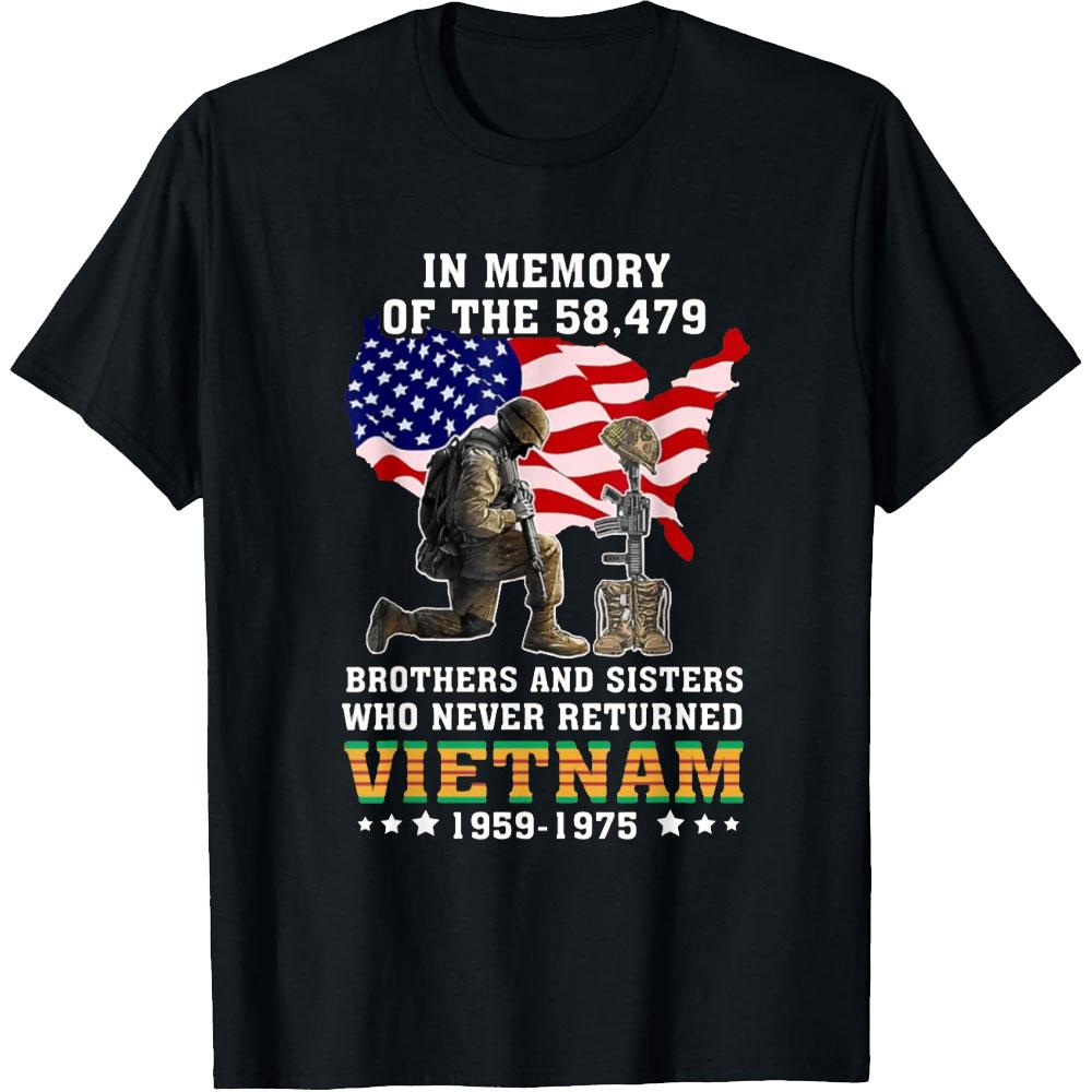 In Memory of The 19591975 Vietnam Veteran Stand TShirt Woman Man Summer Fashion Casual Cotton Graphic T Shirts Ropa Hombre