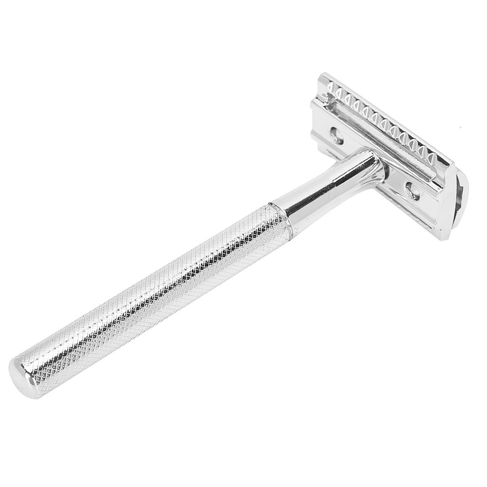 Men Manual   Zinc Alloy NonSlip CloseFitting DoubleSided Blade Shaving Knife(Silver )