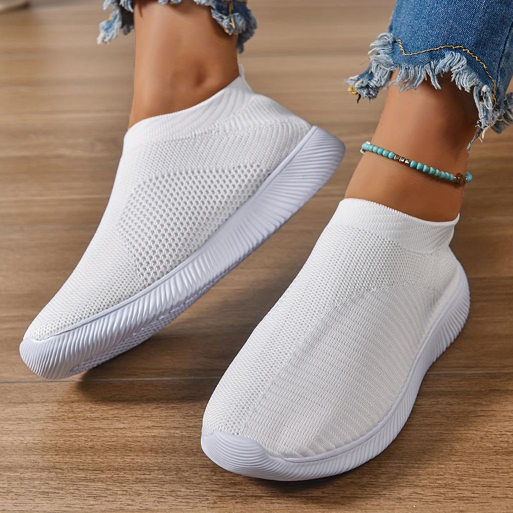 Spring Women Shoes Knitting Sock Outdoor Sneakers Women Flat Shoes Casual Breathable Sneakers Flats Walking Shoes for Women