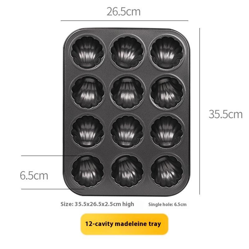 6/12 Slots Madeleine Mold Food Grade Carbon Steel Shell Cake Baking Pan Mould Bakeware Tools Kitchen Utensils Accessories Tools
