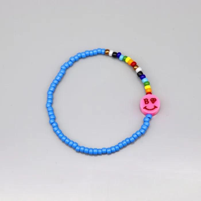 Bonbo Smile Charm Point Rainbow Bead Bracelet 5 Colors
