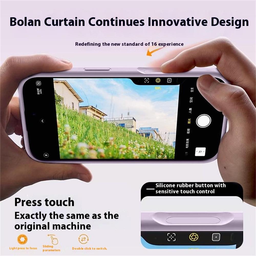For iPhone 16 Pro Max Case Precise Cutouts Liquid Silicone+PC Phone Cover with Camera Touch Control Button