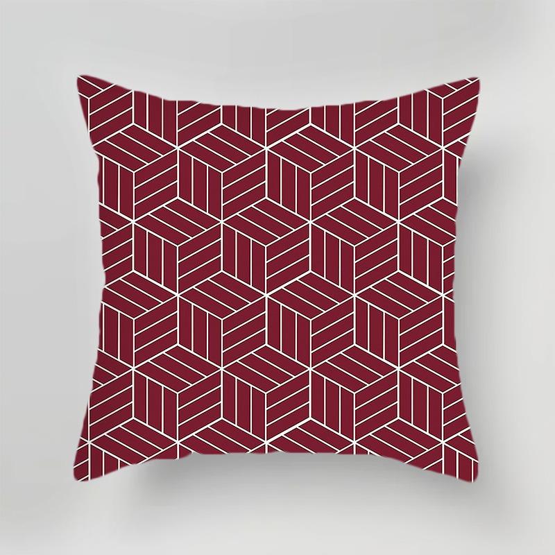 Red Plaid Simple Printed Pillowcase Office Sofa Cushion Cover Luxury Home Decoration Cushion Cover