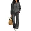 Women's Casual Hooded Sweatshirt and Pants Set with Pockets for Fall and Winter