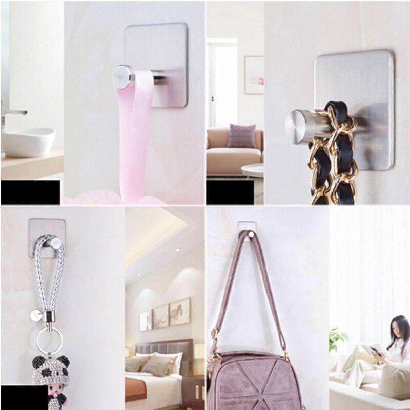 Buy Stainless Steel Sticky Wall Hook Adhesive Door Hanger Hat/Coat
