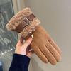 Warm Winter Gloves Velvet Letter Gloves New Plush Gloves Women, Faux Elastic Warm Gloves For Cold Weather
