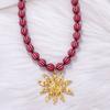 New Vintage Metal Sun Flower Pendant Necklaces Handmaed Beaded Choker Necklace For Women Holiday Party Jewelry Gifts