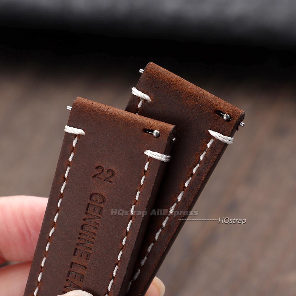 Genuine Calfskin Leather Watch Strap 18mm 19mm 20mm 21mm 22mm 24mm Universal Bracelet Butterfly Buckle Business Soft Wrist Band