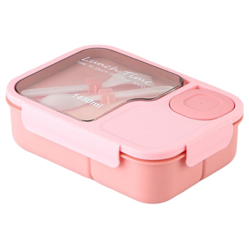 Multifunctional Meal Preparation Box Leak Proof Food Storage Box with Compartments and Utensils for Work and Picnics