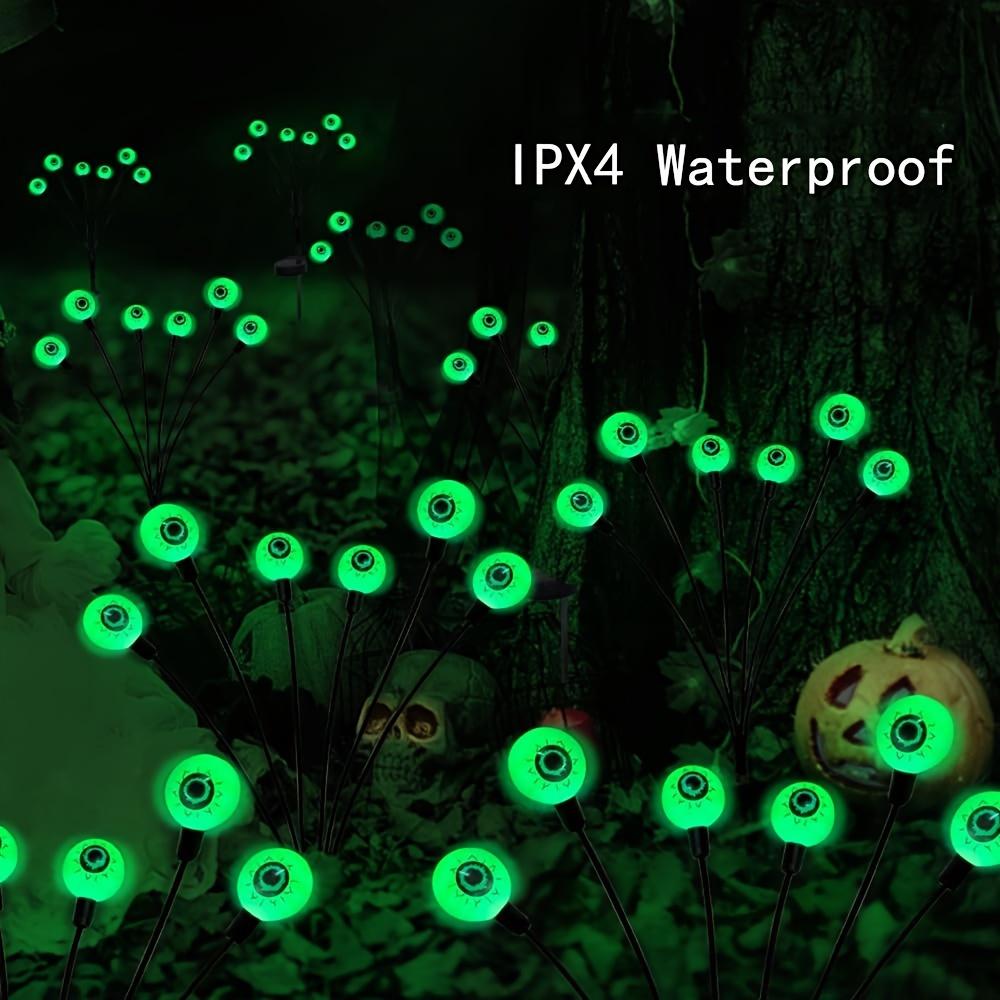 Horror Augapfel Solar Gartenleuchte Halloween Dekoration Außen Schwingende Glühwürmchen, Geisterlichter Solar für Rasen, Terrasse, Partydekoration