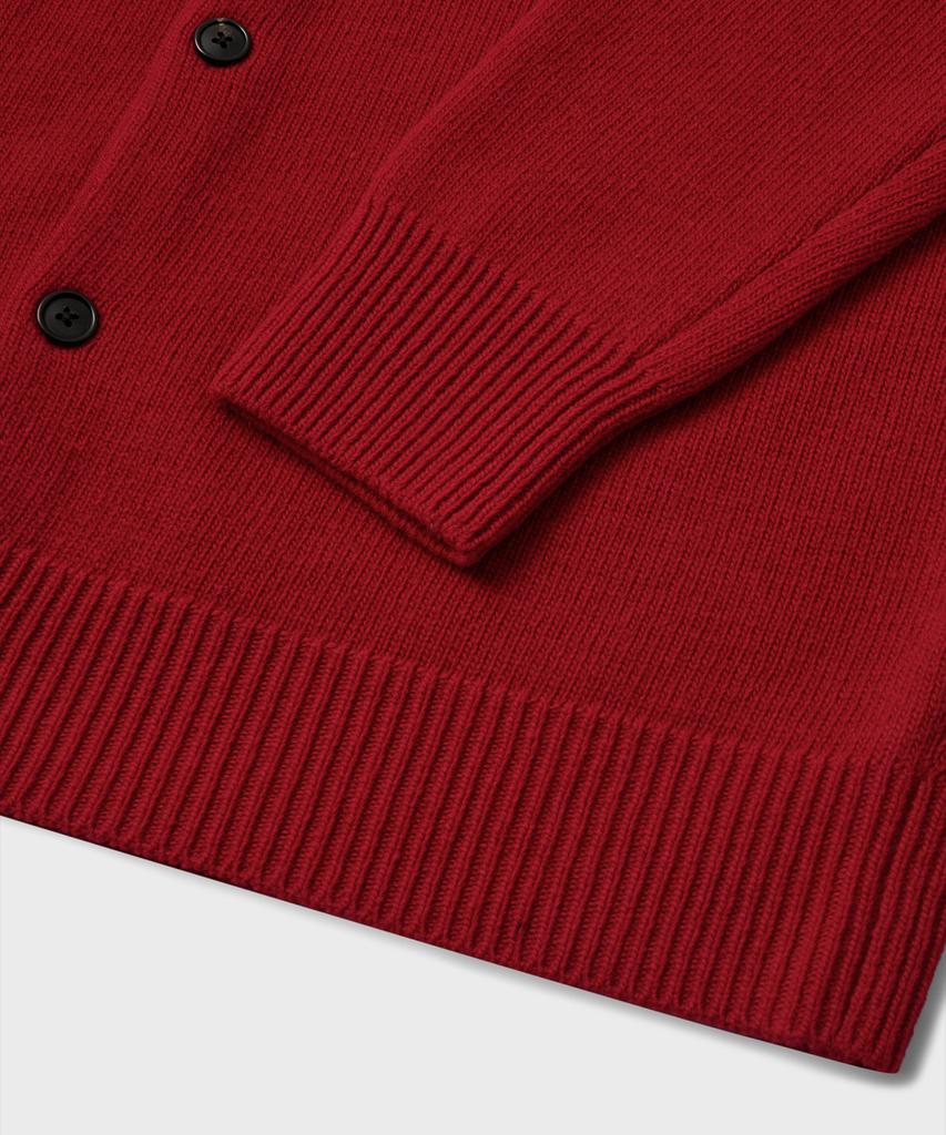 Branded After Round Crop Cardigan [Red]