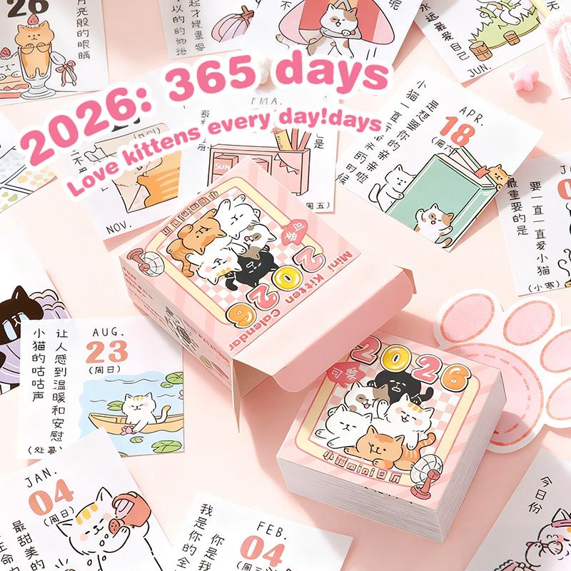 2026 Mini Calendar Daily Planner 365 Days Tear-Off Calendar For Office School Home Desk Organizer Notebook Gift For Students