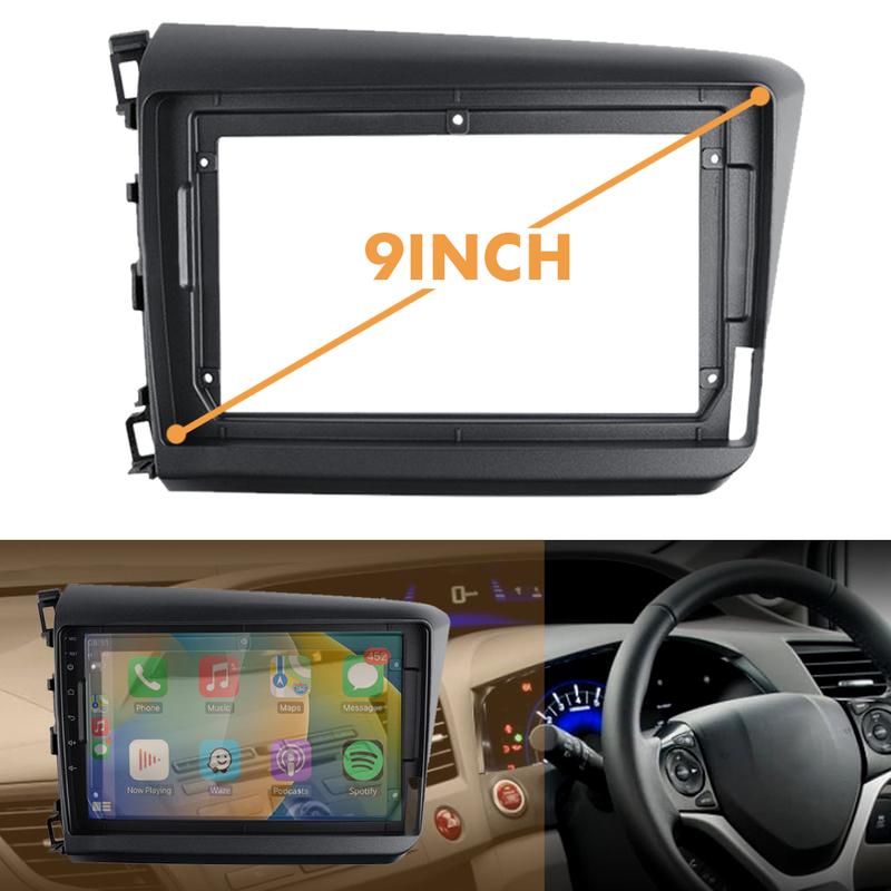 9Inch Car radio Fascia Frame For Honda Civic 2012 2013 2014 2015 Multimedia Player 2din Stereo GPS DVD Head Unit Panel Trim kit