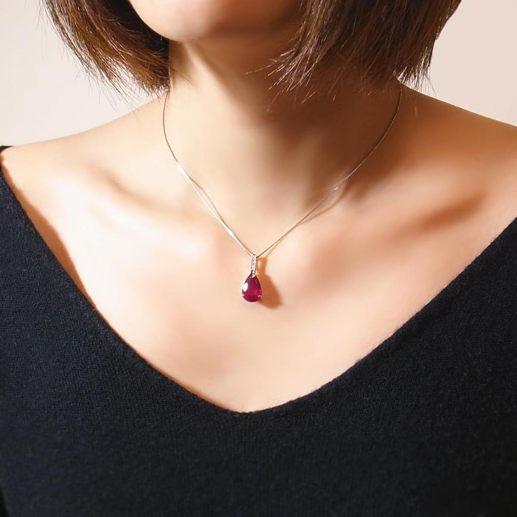 Pt900 K18 Large Natural Solitaire Ruby Diamond Platinum and 4 Carats or 18K Venetian April July Certificate of Authenticity [Mirize] (4.0ct+) &