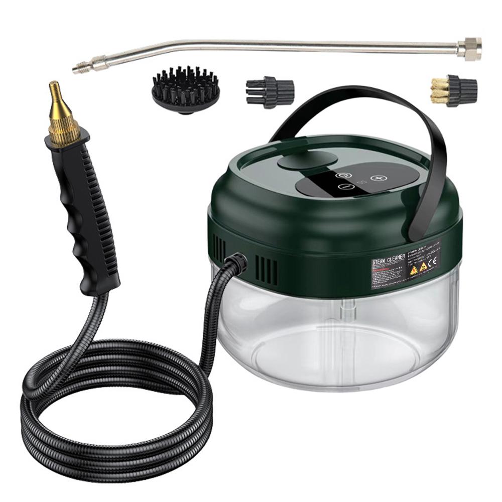 Pressurized Handheld Multi-surface Steam Cleaner with 3 Brushes and Extended Rod for Home Portable