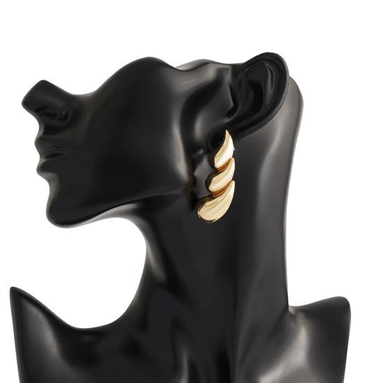 1 Pair Women Stud Earrings Water Drop Geometric Exaggerated Smooth Alloy Lightweight Daily Commute Ear Studs Lady Ear Jewelry