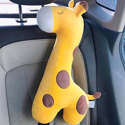 Sicherheitsgurtkissen für Kinder, Auto-Sicherheitsgurtbezug, Kinder, zum Ausruhen, Schlafen, Kopfstütze, Schulterpolster, Nackenkissen, Plüsch-Cartoon-Giraffe-Kissen