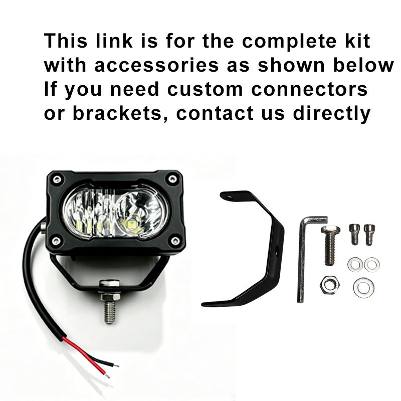 Baja Light 20W 1000LM Universal Motorcycle LED Light Bare Wire All Aluminum IP67 Off Road Driving Lamp for E-Bike ATV Dirt Bike