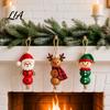 Wooden Bead Craft Kit Christmas Ornament DIY Kit, Make 4 Beaded Pendants, Wood Kits for Holidays Handmade Holiday Hanging Decorations Tree Mantel