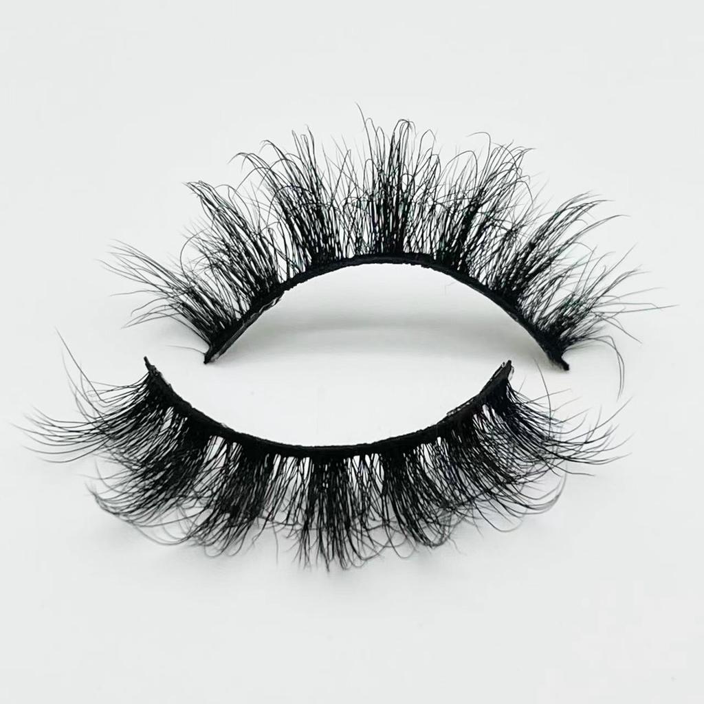 20mm Imitation Mink Eyelashes European And American Eyelashes Thick And Messy Russian Curly Fried Hair False Eyelashes