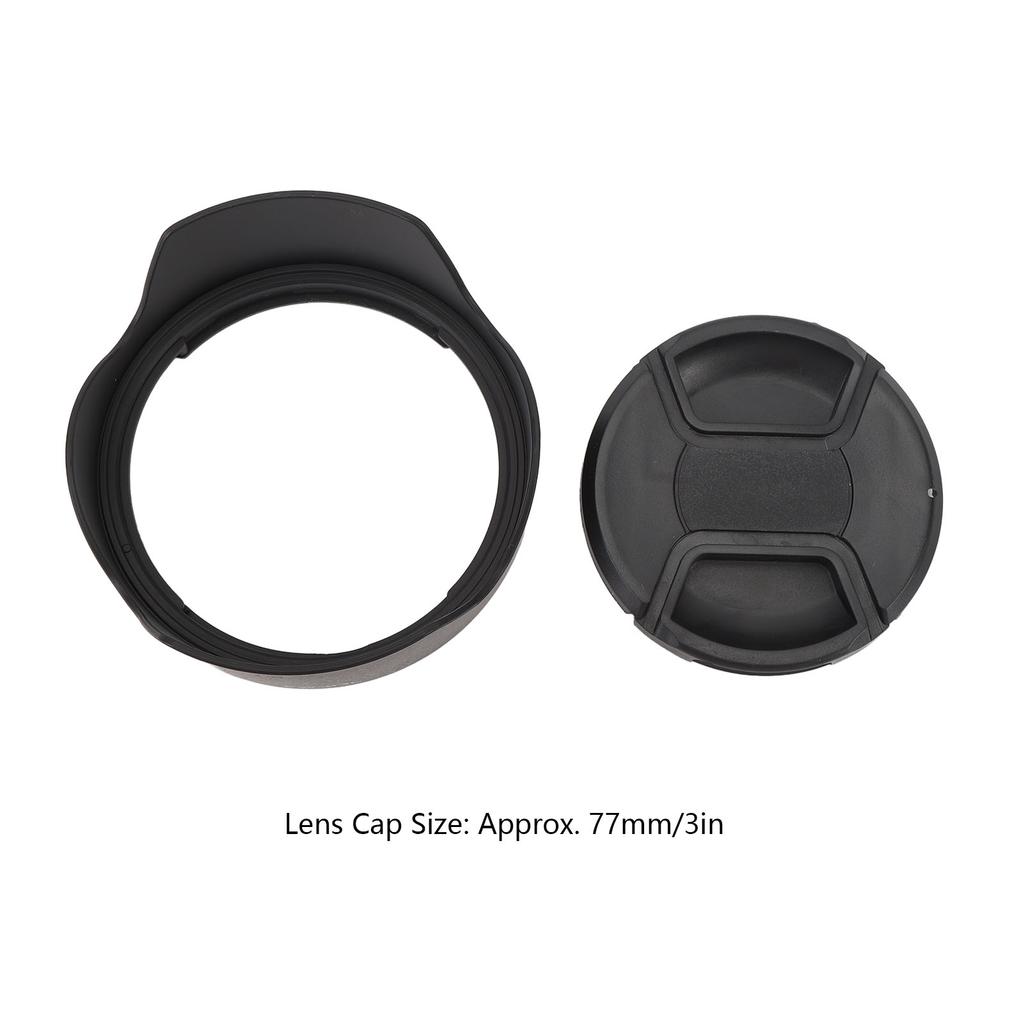 EW 83L Camera Lens Hood ABS Lens Hood Shade with 77mm Lens Cap for EF 24 to 70mm F/4.0L USM Standard Zoom Lens
