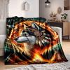 1PC Wolf Spirit Print Blanket, Soft Throw Blanket - Warm & Cozy for Couch, Bed, Office, and Travel Yy250912182