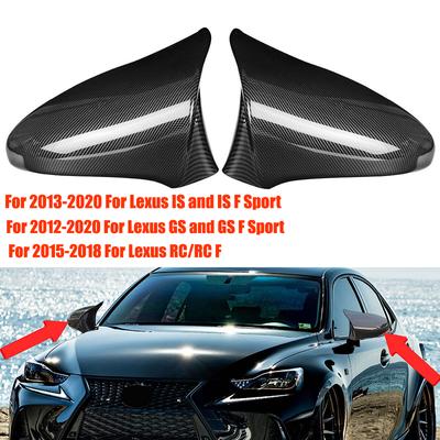 For LEXUS IS ES GS LS CT RC F-Sport 2014- Car Rearview Side Mirror Cover Wing Cap Sticker Exterior Door Case Trim Carbon