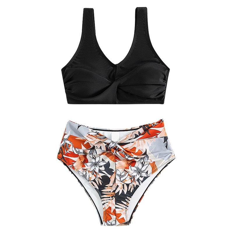 

Детский танкини однотонный топ и плавки с принтом купальник из двух частей детский купальник бикини 13-14Y