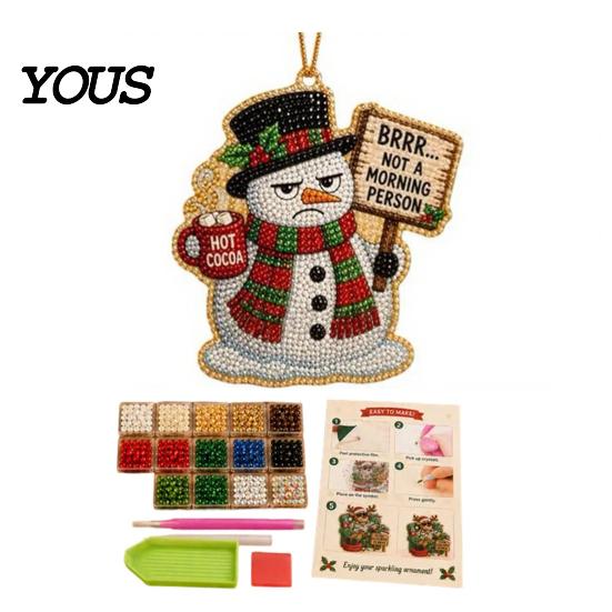 Creative Gifts for Craft Lovers Christmas Hanging Faux Pearl Art Kit Adult, DIY Bead Decorative Beads Crafts Painting Ornament, Handmade Holiday