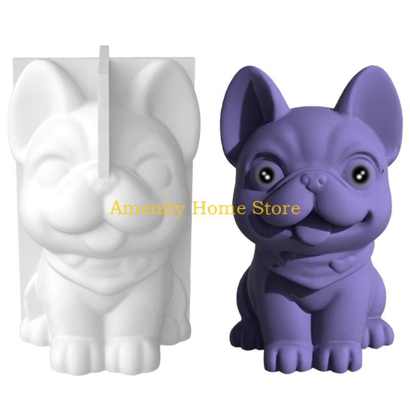 F26C Cartoon Dog Silicone Mold Animal Soap Making Tools DIY Crystal Epoxy Resin Mould Ice Cream Mold Desktop Decor