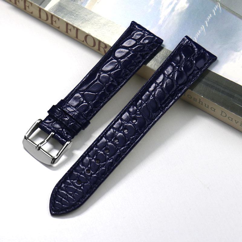 13 14 16mm 18mm 19mm 20mm Thin Soft crocodile leather strap For Longines L4 L2 VC MIDO Cartier Pin buckle brown blue WatchBand