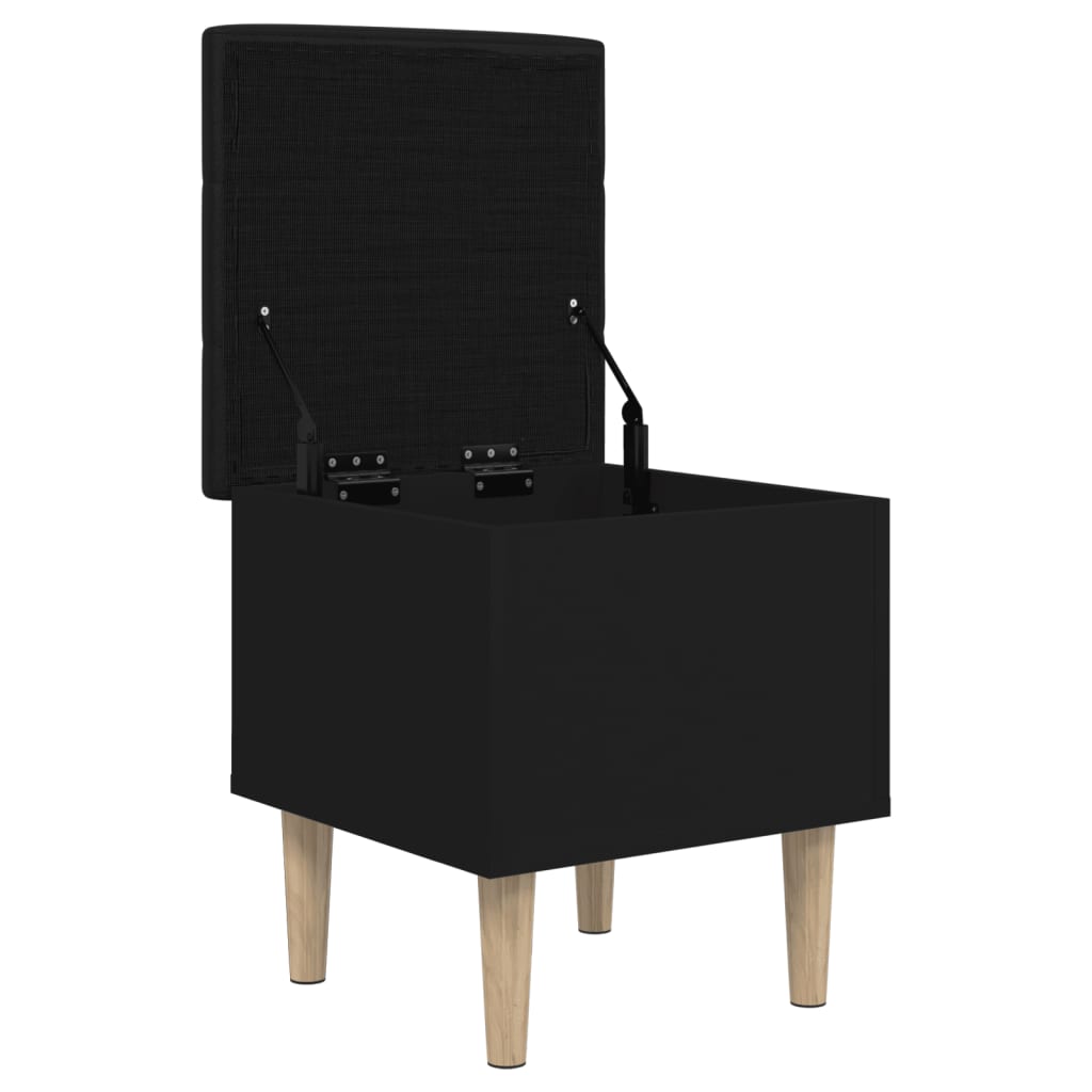 Storage Bench in Black 42 x 42 x 46 cm Engineered Wood