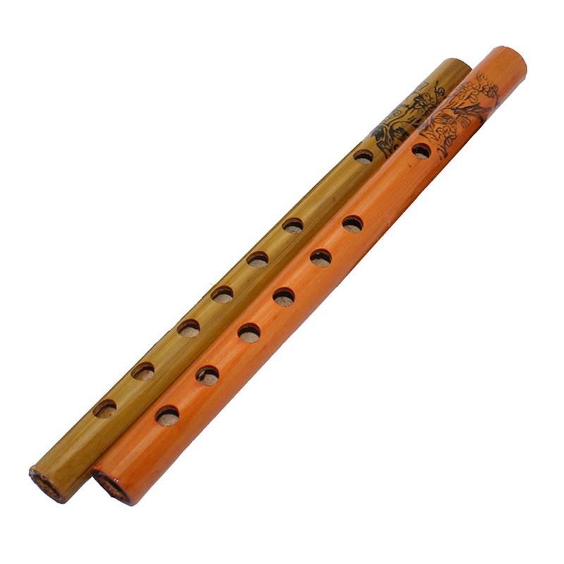 24cm Chinese Traditional 6 Holes Bamboo Flute Vertical Flute Clarinet Student Elementary Musical Instruments