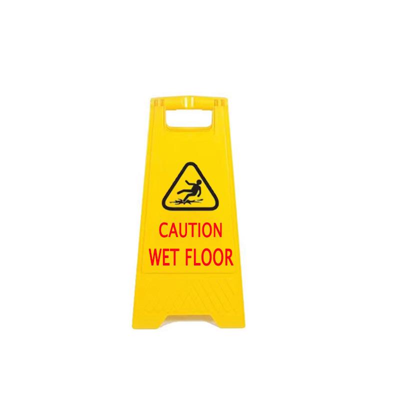 Yellow Foldable Temporary Parking Warning Sign - English Version, Portable A-Frame Plastic Indicator
