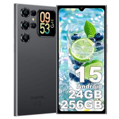 Prenosný telefón OUKITEL C62 Pro 24GB+256GB 6,88" 5150mAh Smartfón Android 15 13MP Fotoaparát Dual SIM 4G/Odtlačok prsta/Face ID Čierny