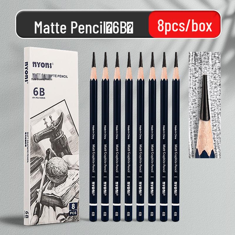 Neoni Matte Sketching & Soft Charcoal Pencils for Art Students with Professional Painting Brushes.