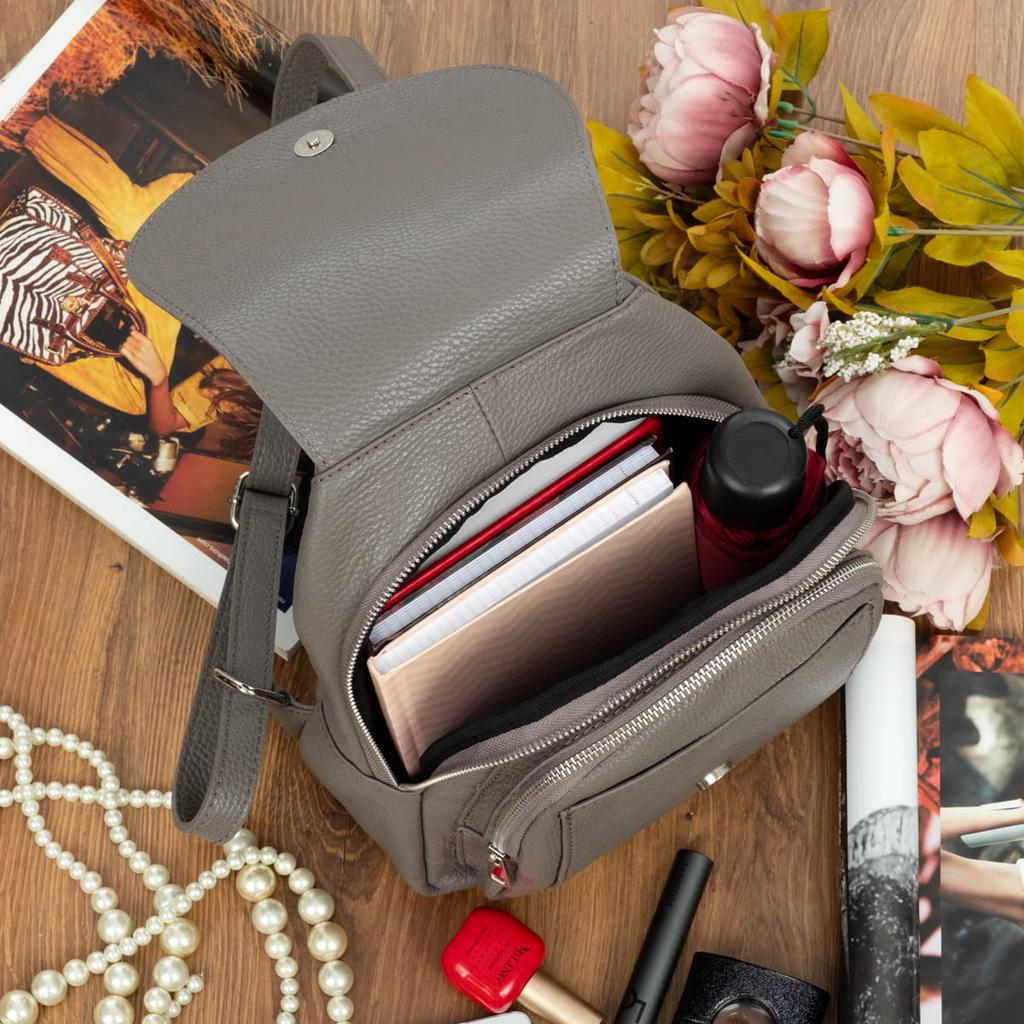 Vezze Coppetta Leather Handbag Anthracite