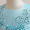 Kids Dresses For Girls Lace Dress Embroidered Gown Princess Clothes Children Formal Evening Party Flower Wedding Vestidois