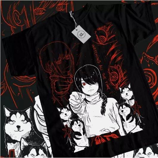 Nayuta Tshirt Chainsaw Unisex Denji Makima Denji Anime Unisexga Black Shirt All Size S