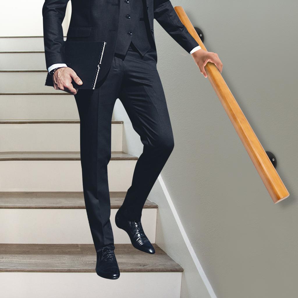 Suport Mână Balustradă Scară Lemn Masiv 1.2M, Balustradă Siguranță Scară Interioară Anti-Alunecare, Sistem Suport Balustradă Premium din Lemn de Pin