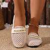 Women's Summer Casual Slip On Flats Breathable Woven Mesh Loafers Lightweight Comfortable Walking Shoes