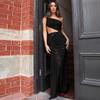 Women's Bandage Hollow Out Lace Skirts Two Pieces Matching Set 2025 Irregular Tops Long Dresses Suit Beach Vacation Party Outfit
