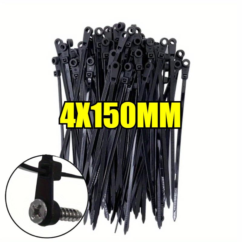 500-100PCS Screw Hole Cable Ties Reusable Fixed Nylon Cable Ties Self-locking Cord Ties Straps Fastening Loop Office Organizer