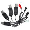 High Efficient 3.7V USB Charger Cable Line 4 Various Kind Connectors Cord Wire for Lithium Battery Devices Black
