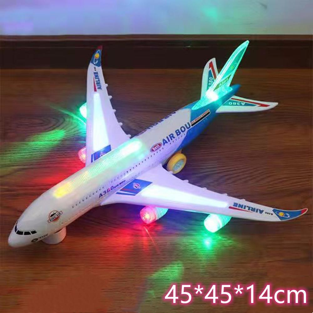 Electronic Airplane Toy with Automatic Rotation Go, Flashing Lights & Music Sounds - Aircraft Gift for Boys & Girls Age 3-12